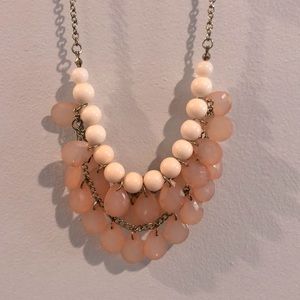 Shades of pink + gold bubble necklace